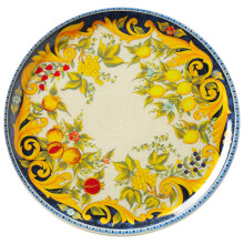 Plato de pizza de porcelana resistente Blackboard Napoli, 33 cm de diámetro - JUEGO DE 6