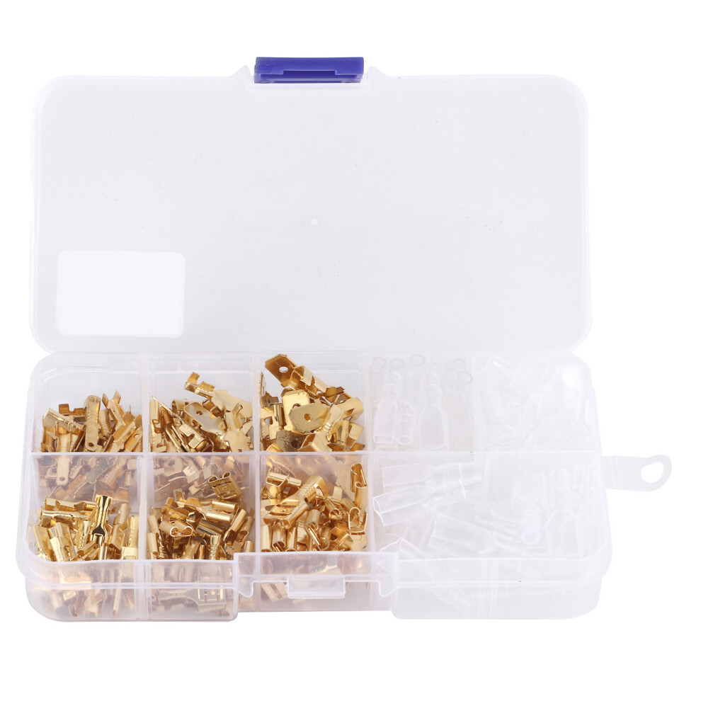 210Pcs 2.8/4.8/6.3Mm Insulated Male Female Gold