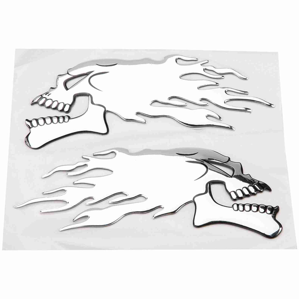 2Pcs 3D Skull Head Auto Motorcycle Car Sticker 8320539627342