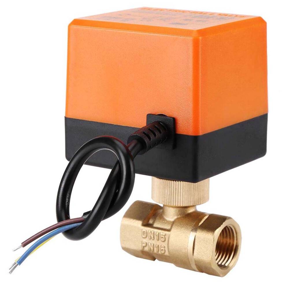 AC 220V Brass Electric Motorized Ball Valve 2 Way