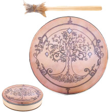 Handmade Shaman Drum - Wooden Shamanic Drums with Drumstick for Sound Healing, Meditation, and Ceremonies, B Model