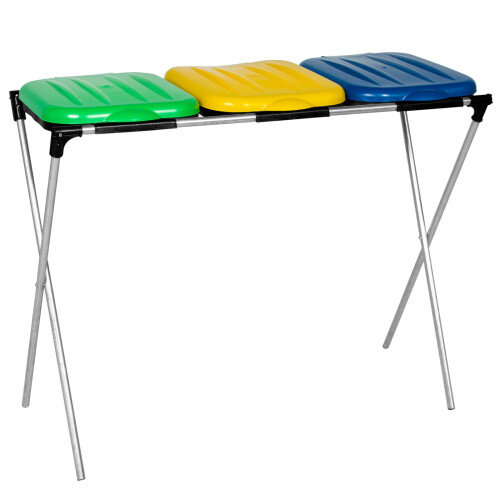 Support pour sacs poubelle de 120 L pour le tri - 3 types de déchets 1