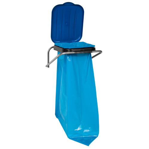 Support mural de tri des déchets, bleu - sacs de 120 L