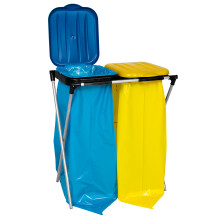Support pour sacs poubelle de 120 L pour le tri - 2 types de déchets