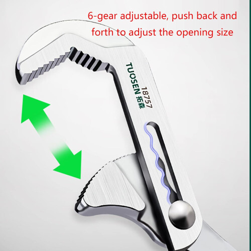 Adjustable Pipe Wrench with Large Jaw Opening, Ergonomic Grip, Multi-Function for Home Plumbing Repairs 2