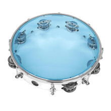 Tambourin Portable Tambourine Handheld Drum Bell Blue Metal Jingles Musical Instrument for Kids and Drumming