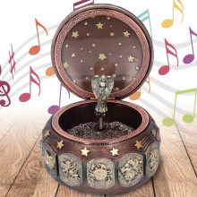 Rotating 12 Constellation Music Box with Pisces Castle – 16x12cm, 3x1.5V Battery