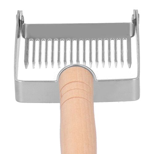 Uncapping Fork Beekeeping Tool Wooden Handle Stainless Steel 24x7.7cm