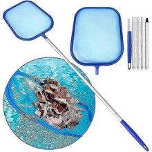 Pool Net, Pool Cleaning Set with Fine Mesh Net Sieve And 120cm Aluminum Rod, Hand Net Skimmer for Dirt, Leaves