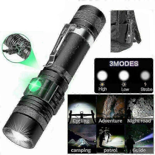 Super Bright 90000lm Led Tactical Flashlight Zoomable with Rechargeable Battery