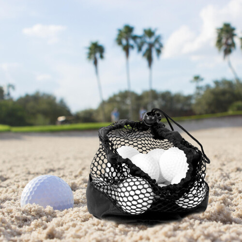 2 Pcs Small Net Bag Drawstring Storage Ball Carrying Holder Mesh Bags 1