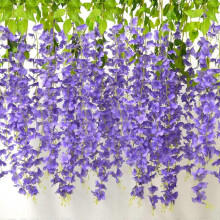 wisteria hanging flowersArtificial Flowers 12PCS Hanging Trailing Bush String Flower for Wedding, Pa