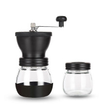Manual Coffee Grinder Handheld Coffee Mill with 2 Glass Jars for Drip Coffee Espresso