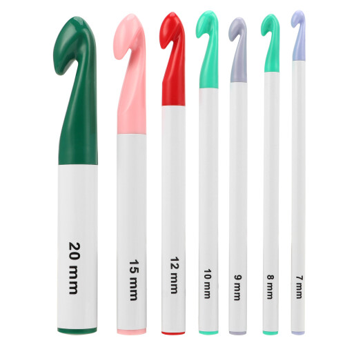 7Pcs Crochet Hook Set 7/8/9/10/12/15/20mm Plastic DIY Knitting Tools 1