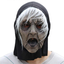 Curling Tongue Witch Mask Halloween Party Horror Mask Head Cover Cosplay Costume Props