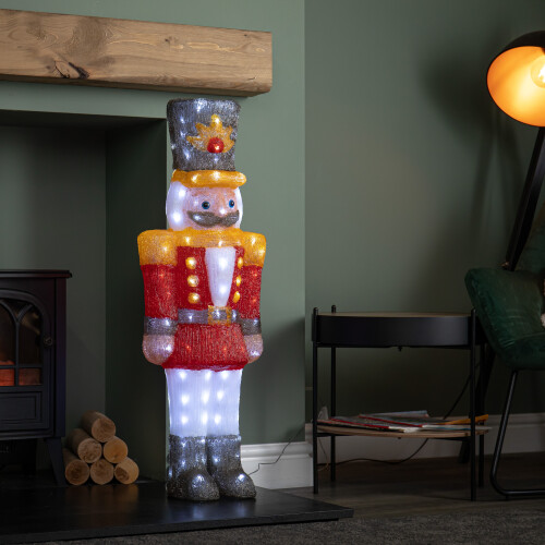 Snow Time 93cm Light up Acrylic Christmas Nutcracker Decoration with 140 White LEDs 1