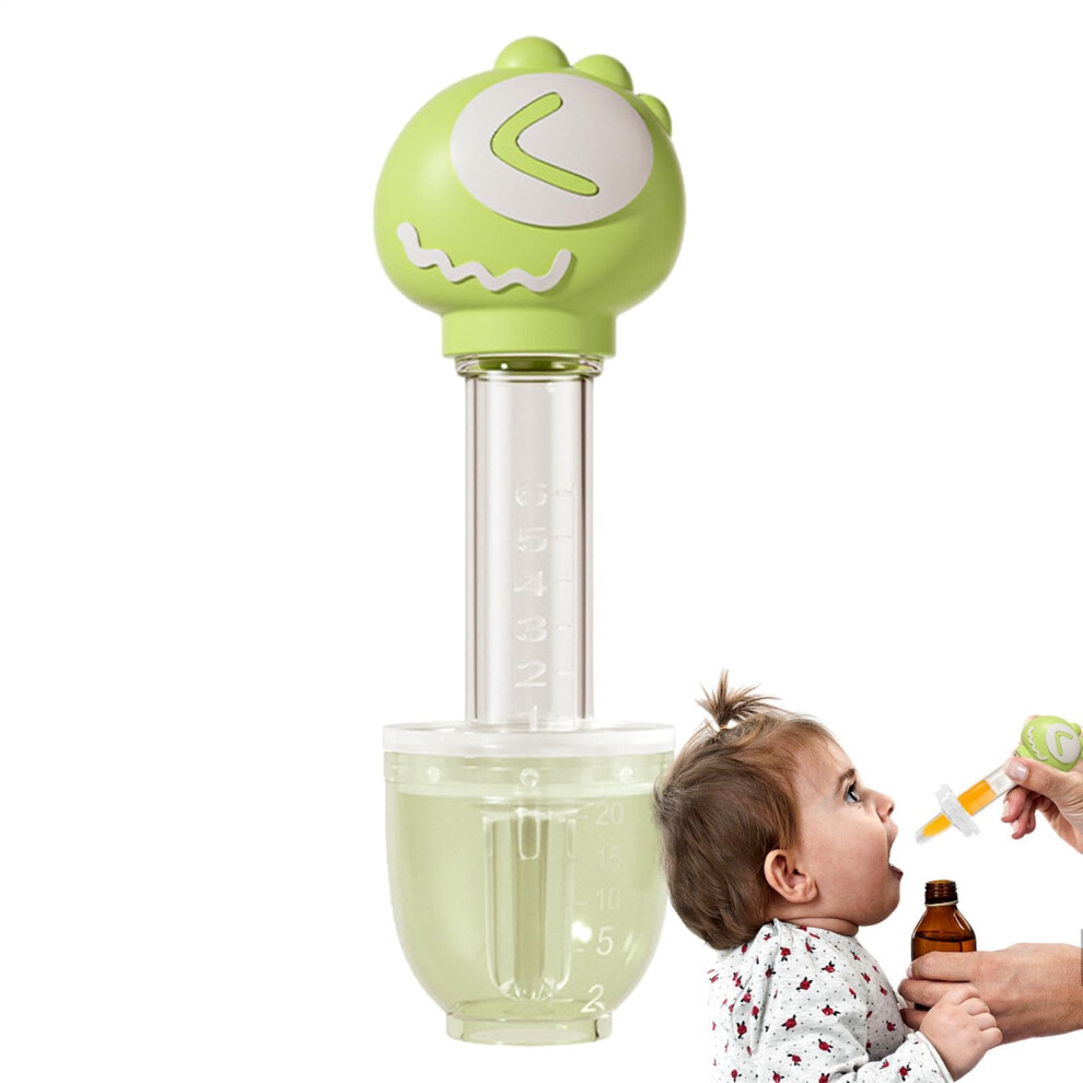 Baby Medicine Dispenser Silicone Syringe for Children, Anti-Choking Pacifier for Liquid Medicine, Green Color