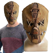 Scary Scarecrow Creepy Latex Mask Halloween Carnival Masquerade Party Horror Sack Head Fancy Dress Up Props