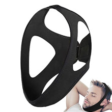 Anti-Snoring Chin Strap Adjustable Breathable Universal Mouth Band with Non-Slip Nose Strips for Men and Women