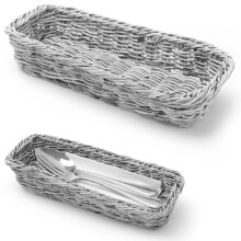 Panier à couverts pour fourchettes, couteaux, cuillères, gris chiné 270 x 100 x 45 mm - Hendi 426081