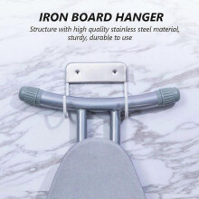 (White) 2pcs Ironing Board Hanger Iron Holder Rack Wall Door Holder Table Hooks