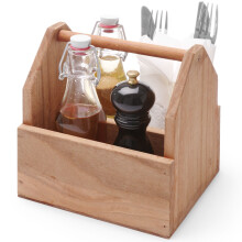 Organizzatore da tavolo per spezie e posate, in legno, con maniglia - Hendi 664315