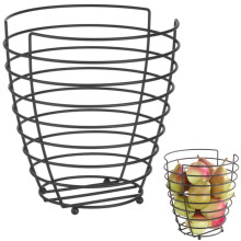Corbeille à fruits en fil de fer, noire avec revêtement mat, diamètre 230 mm - Hendi 427187