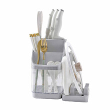 Knife Block Utensil Holder with Draining Tray
