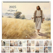 Jesus Christ Calendar 2025 Christian Faith Jesus Monthly Wall Calendar Inspiring Gifts for Christianity Believers