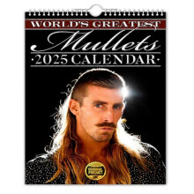 World's Greatest Mullets 2025 Calendar Monthly Planner Funny Wall Hanging Calendar