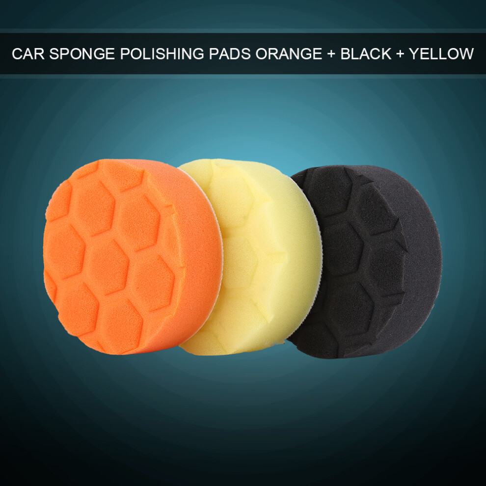 3X 5Inch(125Mm) Sponge Polishing Buffing Waxing Orange/Black/Yellow 8320539630557