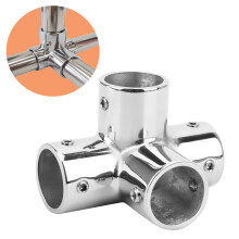 25mm Hand Rail Fitting 316 stainless steel 4-Way