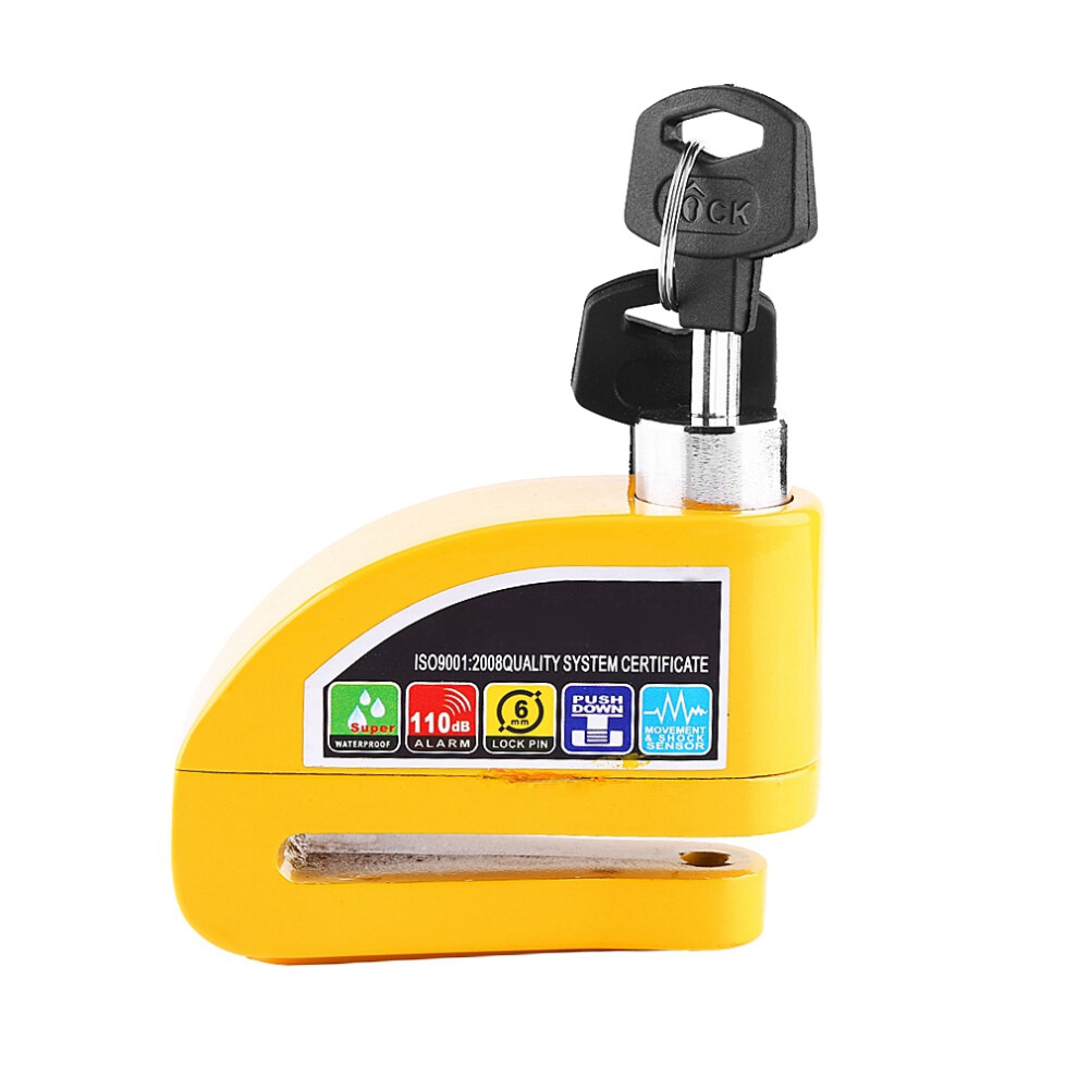 Motorcycle Scooter Bicycle Anti Theft Disc Brake Yellow 8320539631110
