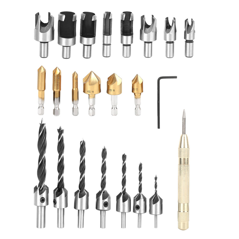 23Pcs Claw Type Chamfer Drill Bit Hex Set for