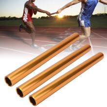 3 Stück Aluminiumlegierungs-Staffelholz für Leichtathletik, orange, 29 cm lang, 2,7 cm Durchmesser
