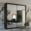 (100cm Wenge) Chicago Sliding Double Mirror Door Wardrobe 1