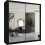 (203cm Black) Chicago Sliding Double Mirror Door Wardrobe 3