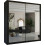 (203cm Wenge) Chicago Sliding Double Mirror Door Wardrobe 3