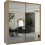(203cm Oak) Chicago Sliding Double Mirror Door Wardrobe 3