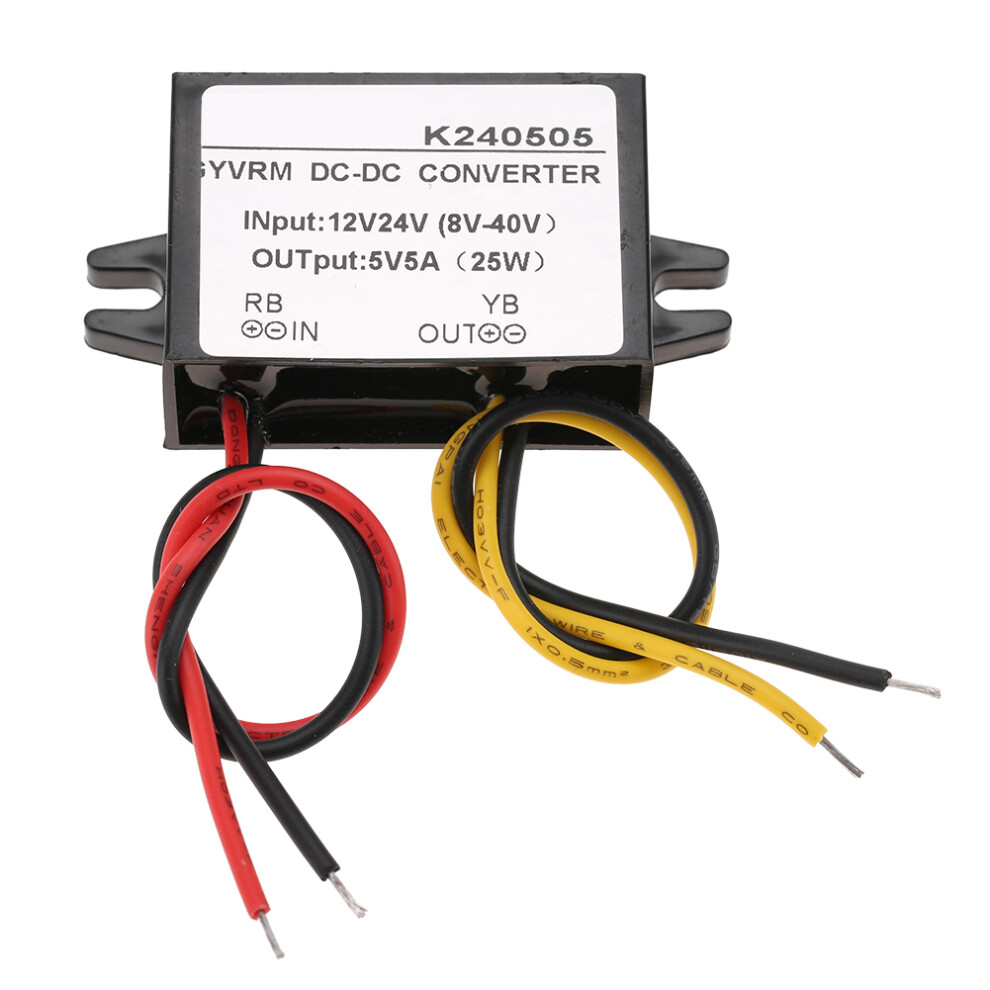 12V/24V to 5V 5A DC-DC Buck Converter Step Down