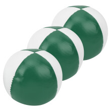 3 Stück PU-Leder Jonglierbälle, Grün & Weiß, 6,3 cm, 271 g