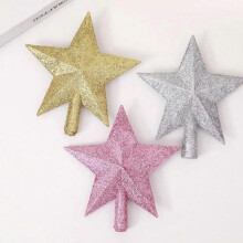 PCS Glitter Christmas Tree Topper Shatter-Proof Christmas Tree Decoration Treetop for Holiday Ornament or Home Decor (Pink, 6 Inches)