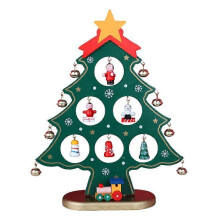 Christmas Monolithic Wooden Christmas Tree Desktop Small Diy Decoration Window Decoration-small Green Wooden Tree