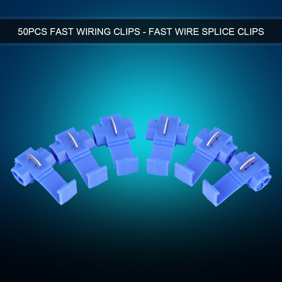 50Pcs Blue Lock Quick Wire Splice Clips Terminal 8320539633879