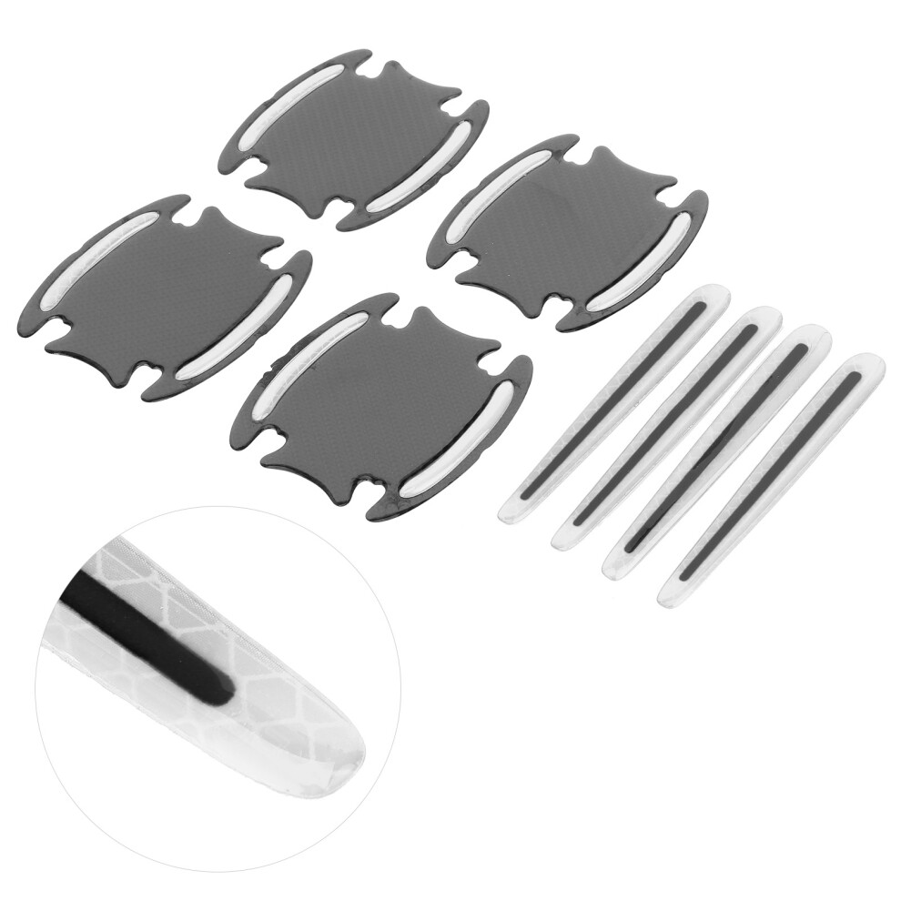 4Pcs Car Reflective Stickers For Door Handle & Bowl Safety Tape Silver 9461346048438