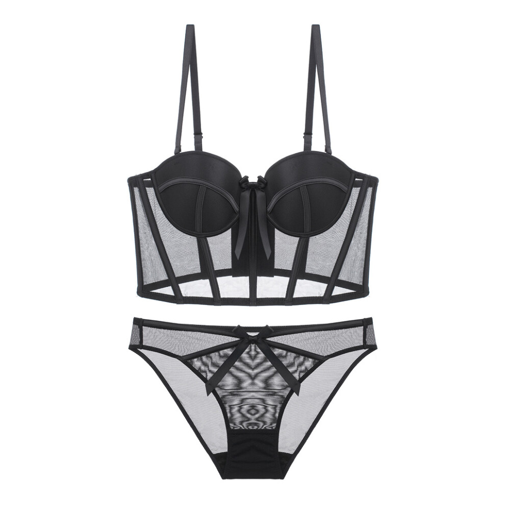 (Black, 80B) Bra Set Girl Underwear Sexy Brassiere Body Shape Panties Lace-image-OPC-PK92FMP-NEW