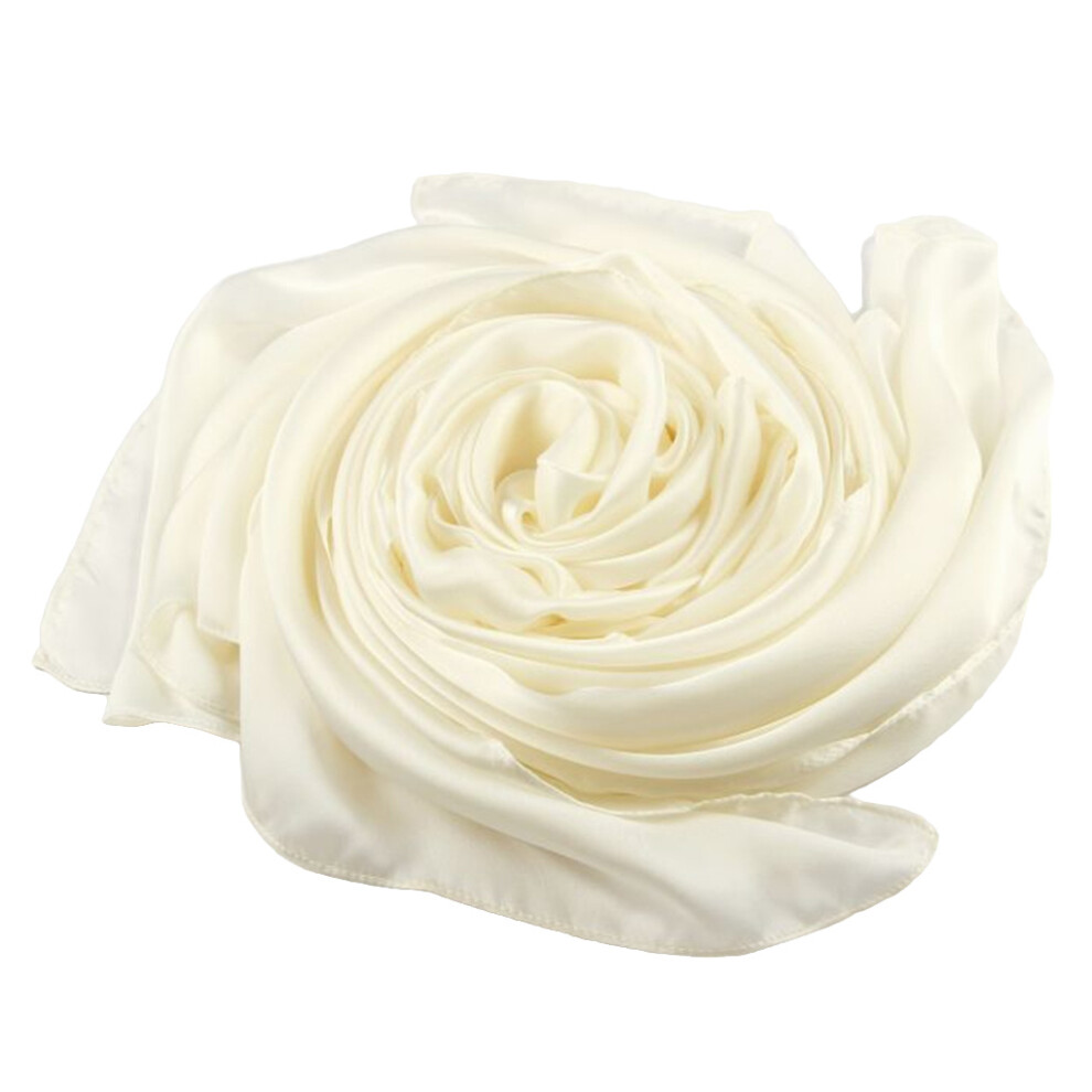 (Beige white) Women Scarf Silky Beach Shawl Girl Neckerchief Clothing Accessory for-image-OPC-PK92MYT-NEW