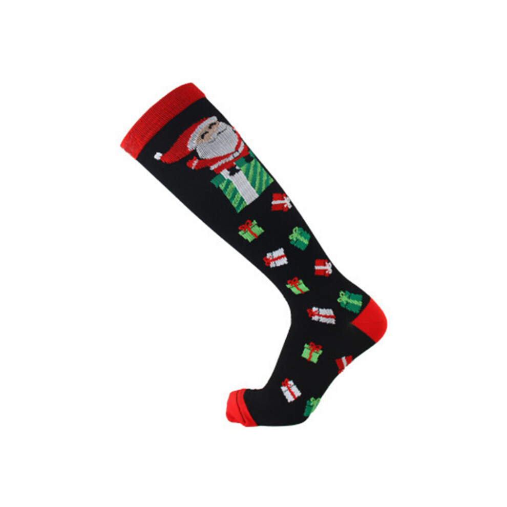 (Xmas Gift Box, SM) 1 Pair Christmas Compression Sock Fashion Sports Socks Anti Fatigue-image-OPC-PK92P9H-NEW