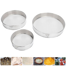 Edelstahl-Feinsieb-Set – 40 Mesh für Hochleistung-Mehl, 3 Teile