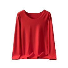 (Red, L) Women Thermal Underwear Banquet Warm Lingerie Round Neck Base Layer